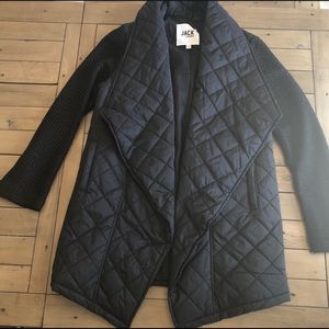 Jack by BB Dakota Drape Front Mixed Media Jacket